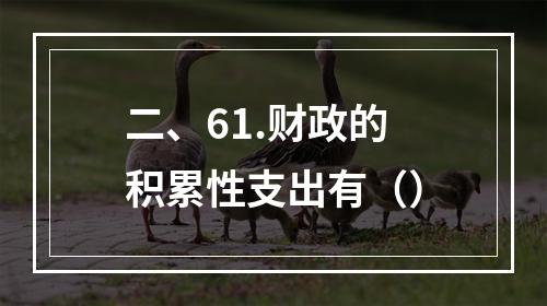 二、61.财政的积累性支出有（）