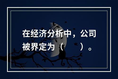 在经济分析中，公司被界定为（　　）。