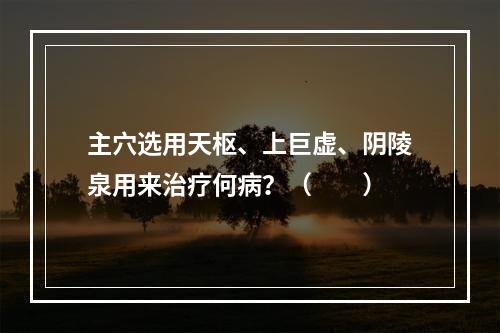 主穴选用天枢、上巨虚、阴陵泉用来治疗何病？（　　）