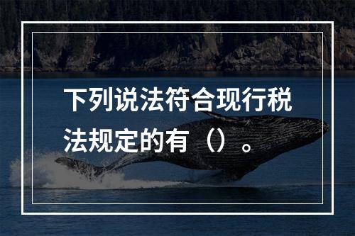 下列说法符合现行税法规定的有（）。