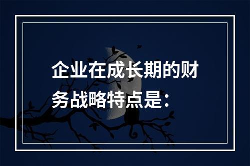 企业在成长期的财务战略特点是：