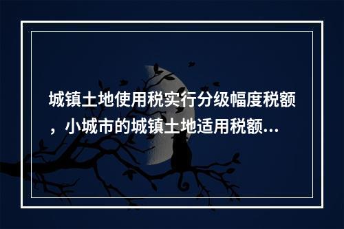 城镇土地使用税实行分级幅度税额，小城市的城镇土地适用税额为（