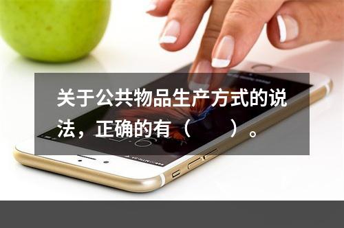 关于公共物品生产方式的说法，正确的有（　　）。