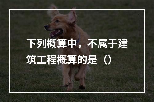 下列概算中，不属于建筑工程概算的是（）