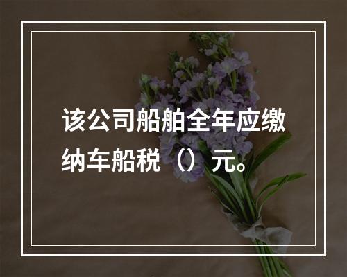 该公司船舶全年应缴纳车船税（）元。