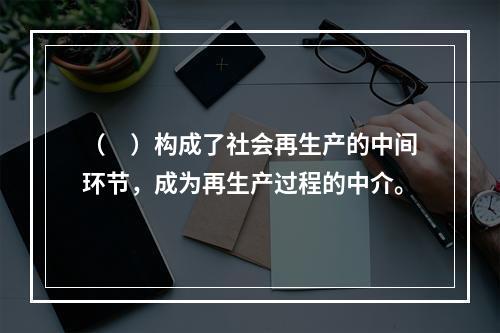 （　）构成了社会再生产的中间环节，成为再生产过程的中介。