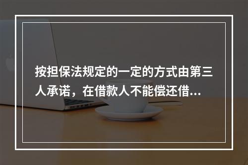 按担保法规定的一定的方式由第三人承诺，在借款人不能偿还借款时