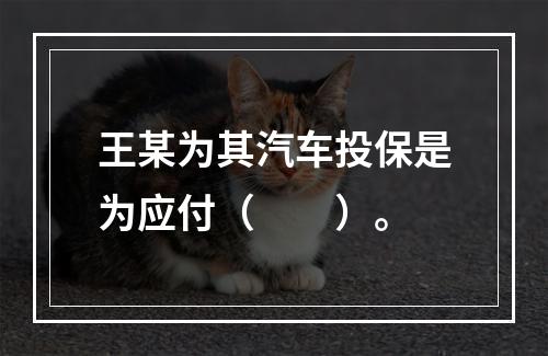 王某为其汽车投保是为应付（　　）。