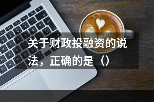 关于财政投融资的说法，正确的是（）