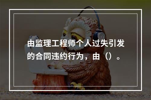 由监理工程师个人过失引发的合同违约行为，由（）。