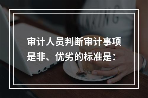 审计人员判断审计事项是非、优劣的标准是：