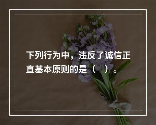 下列行为中，违反了诚信正直基本原则的是（　）。