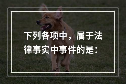 下列各项中，属于法律事实中事件的是：