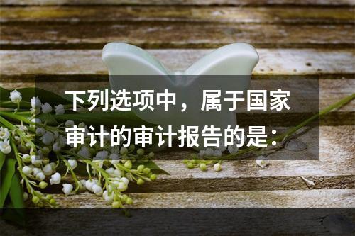 下列选项中，属于国家审计的审计报告的是：