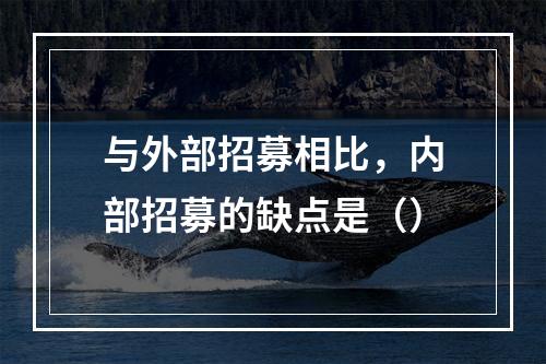 与外部招募相比，内部招募的缺点是（）