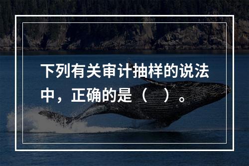 下列有关审计抽样的说法中，正确的是（　）。