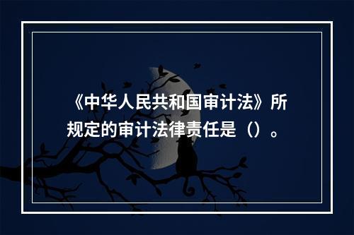 《中华人民共和国审计法》所规定的审计法律责任是（）。