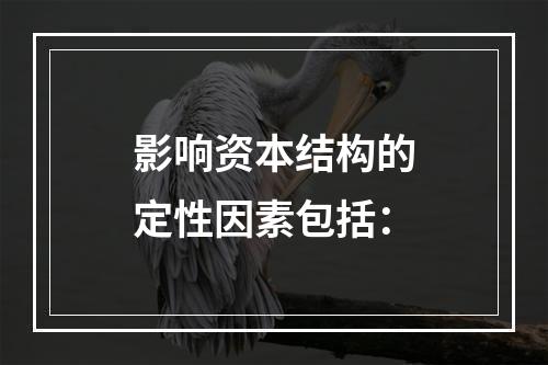 影响资本结构的定性因素包括：