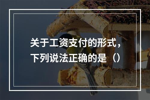 关于工资支付的形式，下列说法正确的是（）