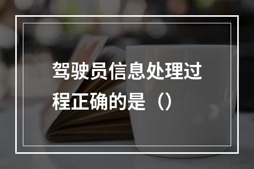 驾驶员信息处理过程正确的是（）