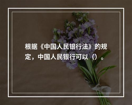 根据《中国人民银行法》的规定，中国人民银行可以（）。