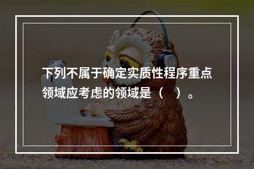 下列不属于确定实质性程序重点领域应考虑的领域是（　）。