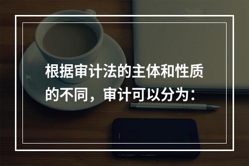 根据审计法的主体和性质的不同，审计可以分为：