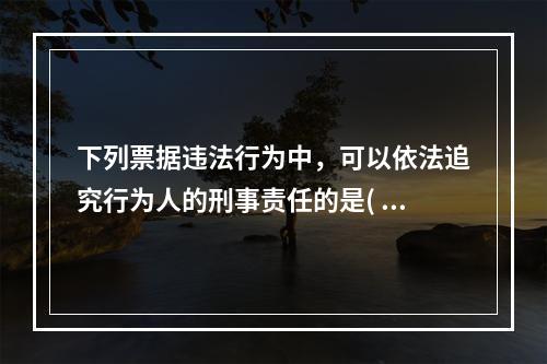 下列票据违法行为中，可以依法追究行为人的刑事责任的是( )。