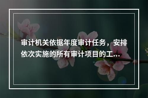 审计机关依据年度审计任务，安排依次实施的所有审计项目的工作计