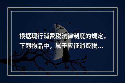 根据现行消费税法律制度的规定，下列物品中，属于应征消费税的消