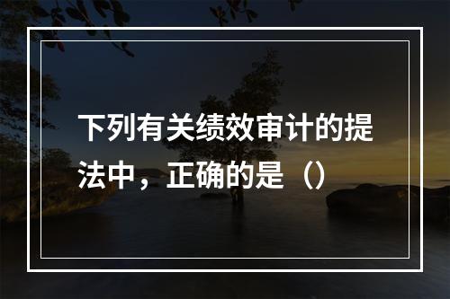 下列有关绩效审计的提法中，正确的是（）