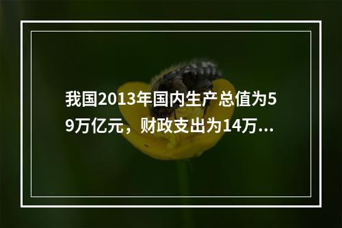 我国2013年国内生产总值为59万亿元，财政支出为14万亿元