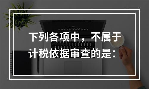 下列各项中，不属于计税依据审查的是：