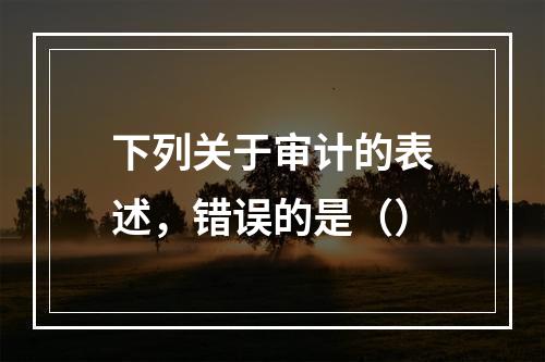 下列关于审计的表述，错误的是（）