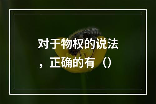 对于物权的说法，正确的有（）