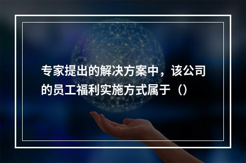 专家提出的解决方案中，该公司的员工福利实施方式属于（）