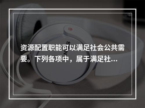 资源配置职能可以满足社会公共需要。下列各项中，属于满足社会公