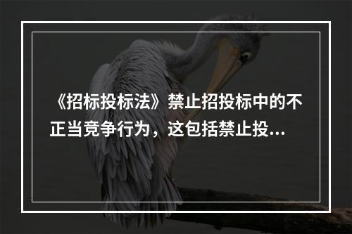 《招标投标法》禁止招投标中的不正当竞争行为，这包括禁止投标人