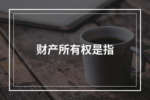 财产所有权是指