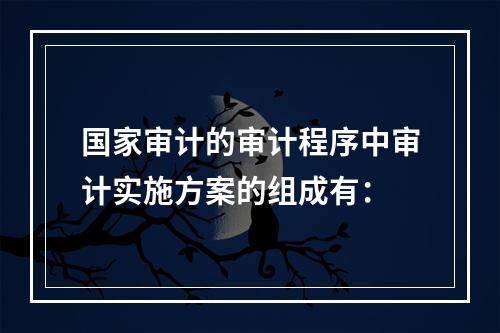 国家审计的审计程序中审计实施方案的组成有：