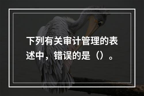 下列有关审计管理的表述中，错误的是（）。