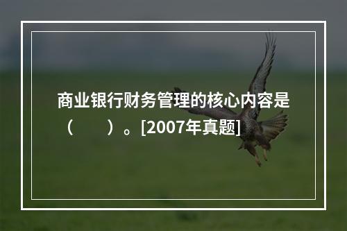 商业银行财务管理的核心内容是（　　）。[2007年真题]