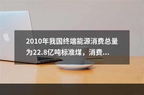 2010年我国终端能源消费总量为22.8亿吨标准煤，消费品种