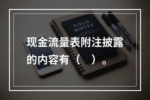 现金流量表附注披露的内容有（　）。