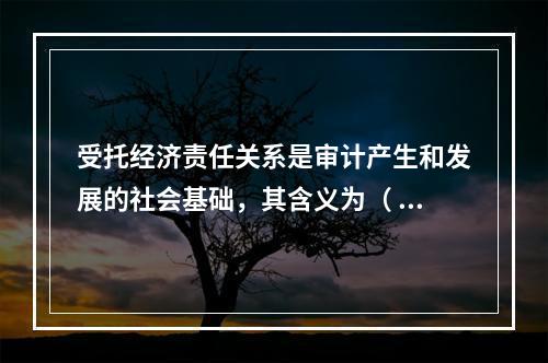 受托经济责任关系是审计产生和发展的社会基础，其含义为（ ）。