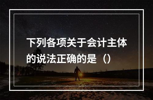 下列各项关于会计主体的说法正确的是（）