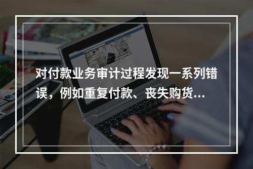 对付款业务审计过程发现一系列错误，例如重复付款、丧失购货折扣