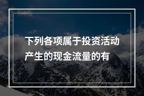 下列各项属于投资活动产生的现金流量的有