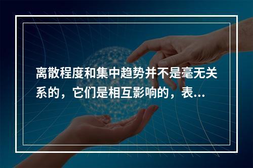 离散程度和集中趋势并不是毫无关系的，它们是相互影响的，表现在