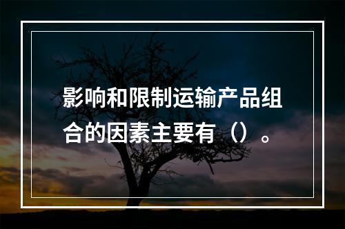 影响和限制运输产品组合的因素主要有（）。